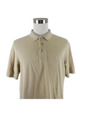 Timberland Weather Gear Mens Cotton Beige Polo Shirt XL Vintage